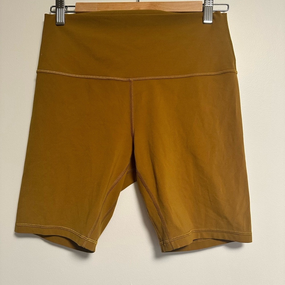 lululemon athletica High-Rise Biker Shorts in Mustard Brown